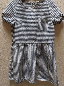 Levi's Stripe Chambray Linen Fit Flare Dress